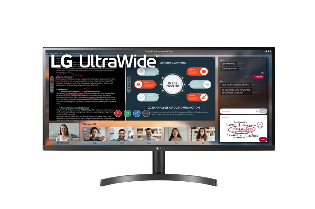 מסך מחשב LG TFT 34″ 34WL50S-B FHD Ultra Wide IPS HDMI