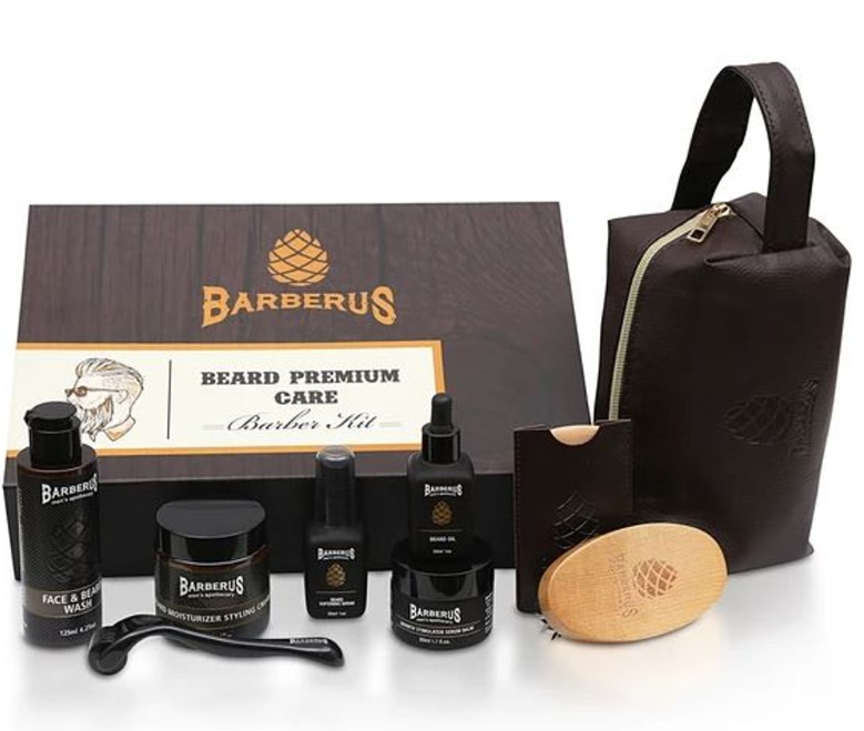 ברברוס מארז פרמיום לטיפול, עיצוב וטיפוח הזקן Barberus Premium Box