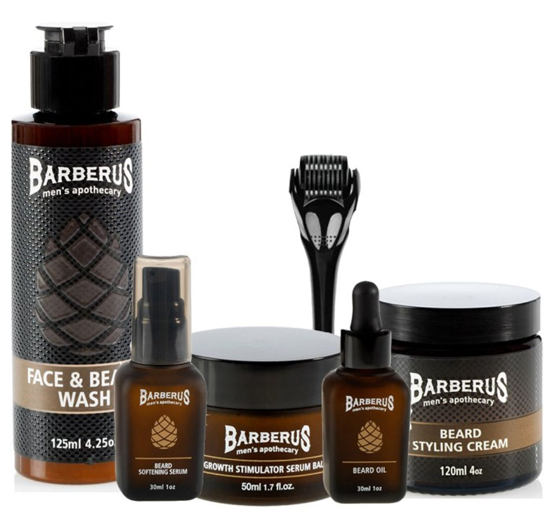ברברוס מארז 6 מוצרים לטיפוח, עיצוב וטיפול הזקן Barberus Total Beard Care Kit