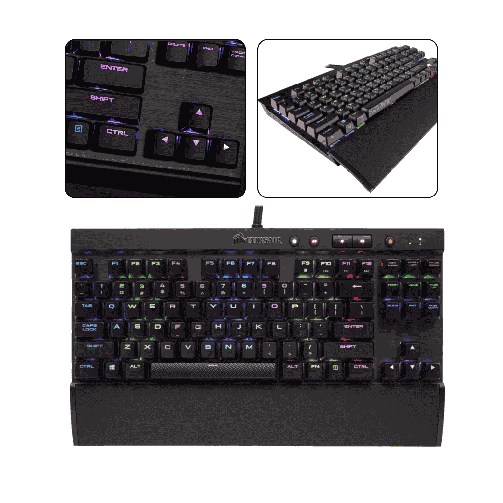 מקלדת גיימינג מכאנית Corsair K65 LUX RGB Cherry MX Red עברית/אנגלית