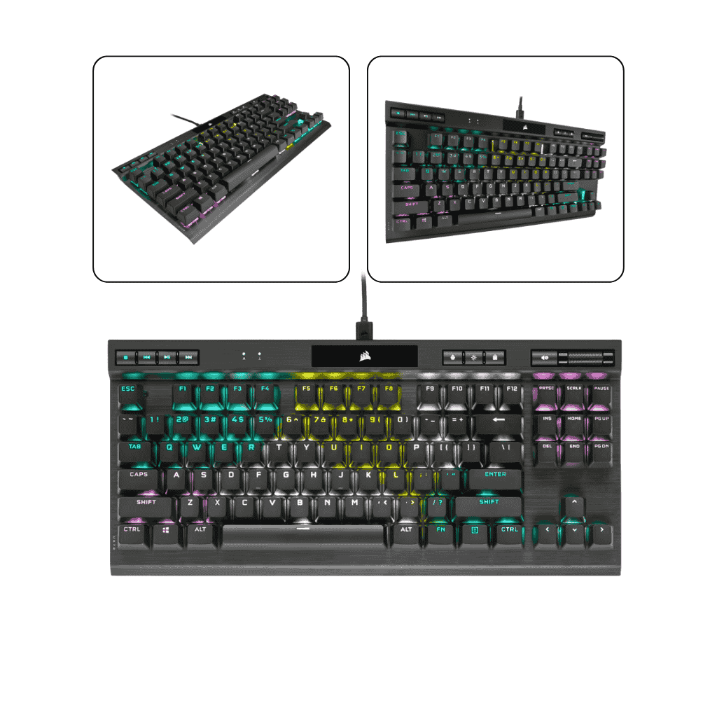 מקלדת גיימינג מכאנית Corsair K70 RGB TKL Cherry MX Red עברית/אנגלית